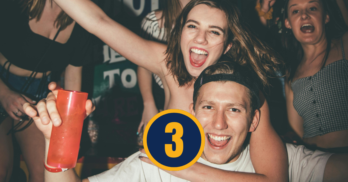 Erasmus students enjoying a night out together